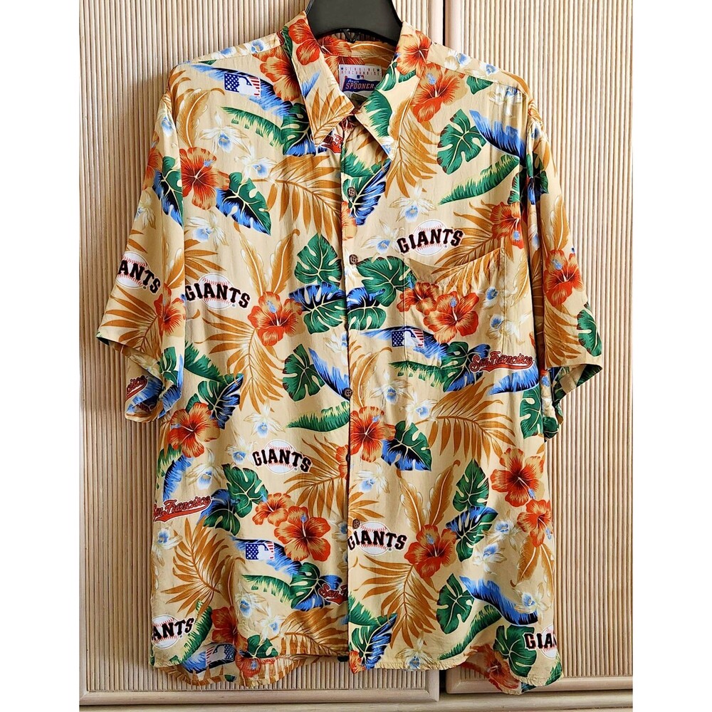 Reyn Spooner San Francisco Giants Men’s Shirt  XL Aloha Floral Hawaiian MLB EUC